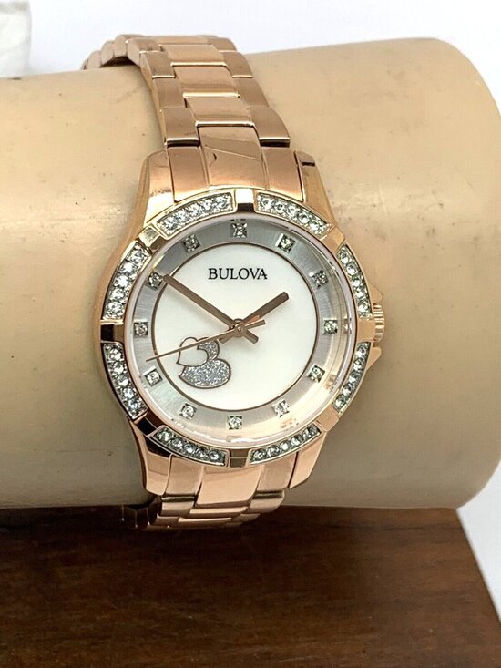 Bulova Womens Watch 98L303 Quartz Mother of Pearl Dial Rose Gold Stainless Steel main image 8